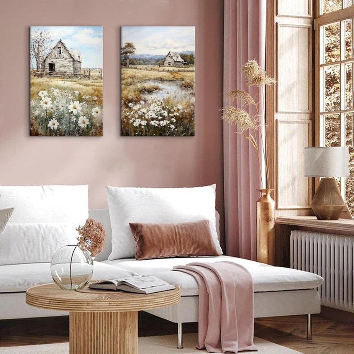 2Pcs Farmhouse Wall Art Old Barn Wall Decor Vintage Country Farm Wall Decor R... View 3