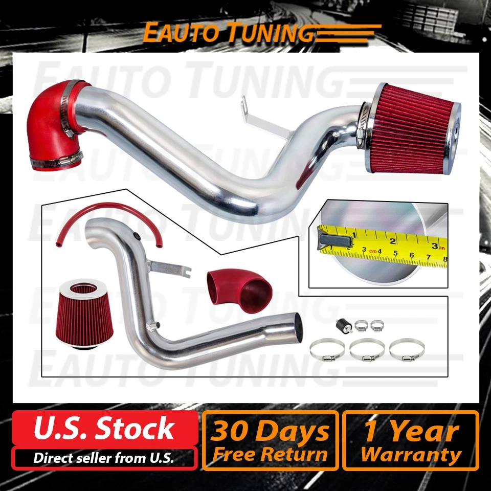 Холодный воздухозаборник комплект красный фильтр для 95-02 Cavalier / Pontiac Sunfire 2.3 2.4 L4 - Изображение 2 из 4