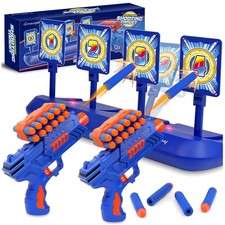 2-in-1 Foam Dart Blaster Set with Electronic Targets - Perfect Gift for Kids