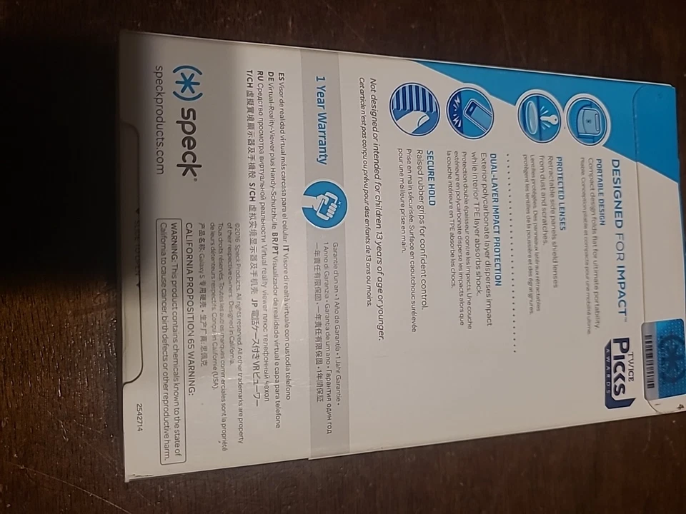 Visor Speck 76982-1041 Pocket VR Candy Shell Grip y funda negra para Galaxy S7 Foto 2 de 3