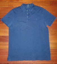 Men's POLO Ralph Lauren Custom Slim Fit Stretch Mesh Navy S/S Polo Shirt  Large