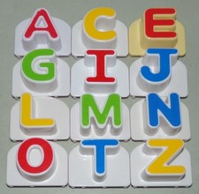 Leap Frog Fridge Phonics 12 Magnetic Alphabet Upper Case Letters Yellow Blue Red