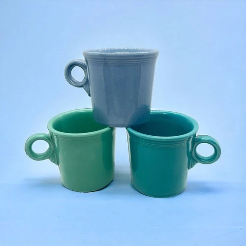 Fiesta Fiestaware Coffee Mug Tea Cup  Multi Colors O Ring Handle Set of 3