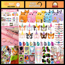 Favores de fiesta para gatos para niños - suministros de cumpleaños con temática para gatos, juguetes y relleno de bolsa de regalos