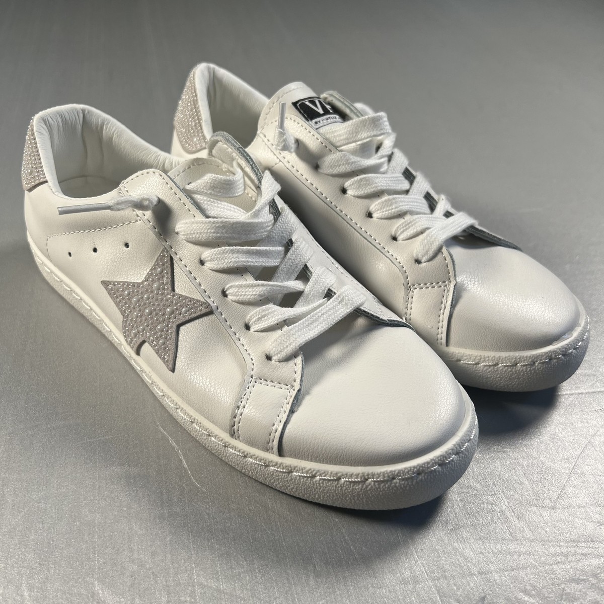 Vintage Havana Carla Shoes Womens Size Pearls Star Rhinestone Sneaker