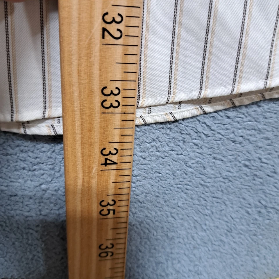 Camisa de Vestir Joseph Abboud Para Hombre Talla 18.5 Beige Rayas Informal Manga Larga Cuello Foto 3 de 4