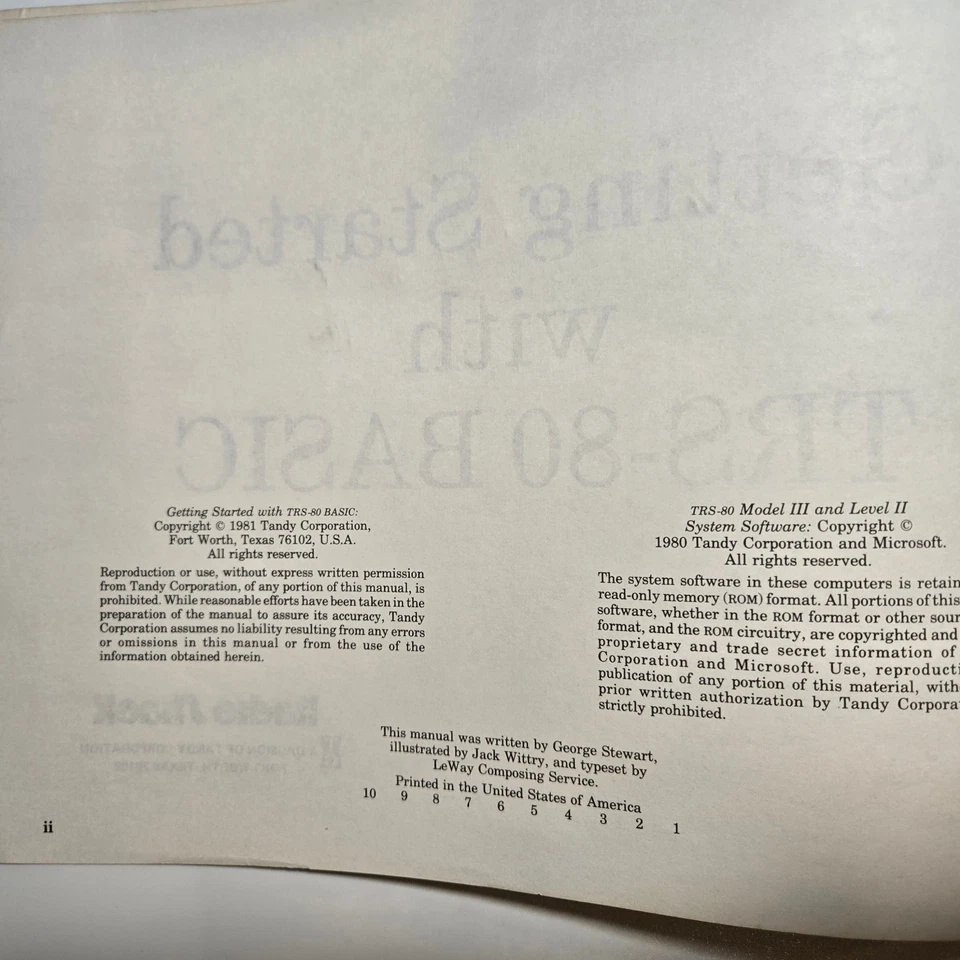 Vintage 1981 Tandy Getting Started with TRS-80 BASIC for the Model III Ex-Lib - Image 3 of 4