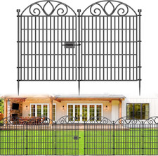 No Dig Garden Fence Outdoor for Yard, 10 Panels with Gate