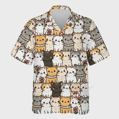 Cartoon Cat Kawaii Kitty Cats Hawaiian Shirt