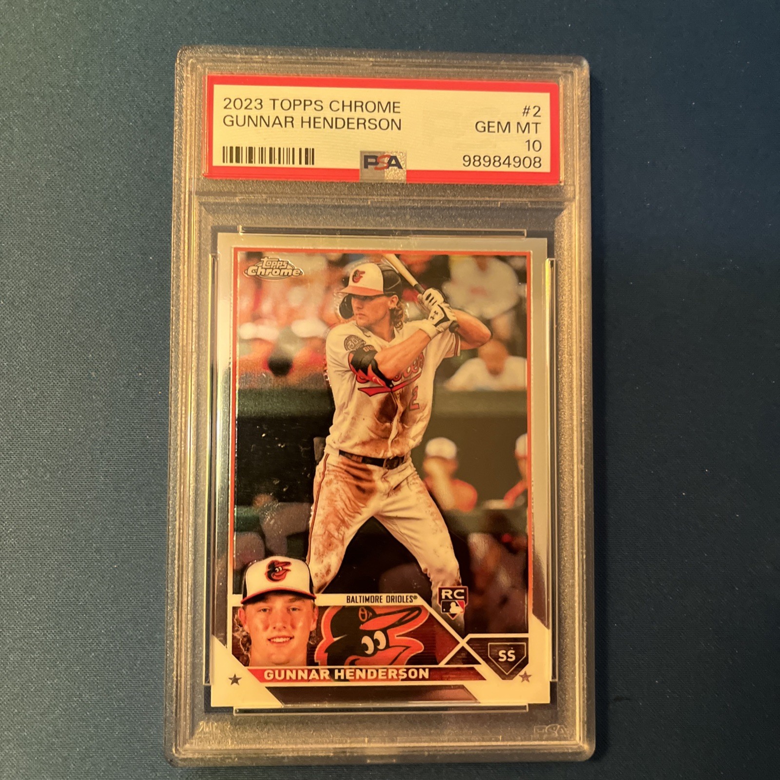 2023 Topps Chrome - Gunnar Henderson #2 Batting (RC). PSA 10