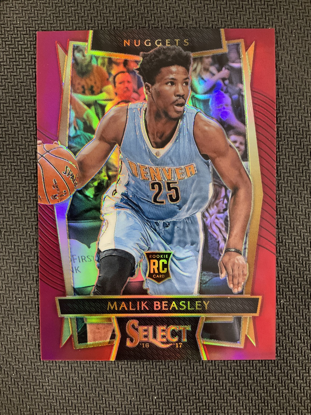 2016-17 Panini Select #56 Malik Beasley Denver Nuggets Maroon Prizm /175 RC