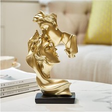 Pärchen Statue Kreative Kussskulptur Abstrakte KunstDeko Gold Hochzeit Geschenk