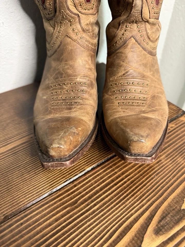 Botas vaqueras Lucchese Leila Western para mujer 9,5 B marrón con tachuelas punta corta vaquera Foto 3 de 4