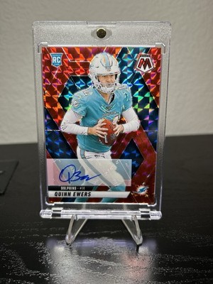 2025 PANINI MOSAIC QUINN EWERS ROOKIE AUTO RED PRIZM /199 MIAMI DOLPHINS