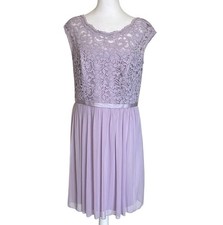David’s Bridal Fit & Flare Dress Lilac Lace Women’s Size 12 Wedding Bridesmaid