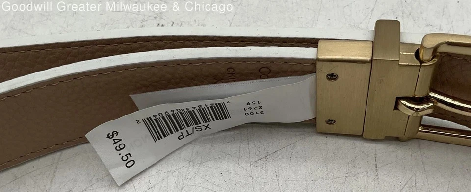 Cinturón con monograma reversible gris Calvin Klein para mujer - XS Foto 2 de 3