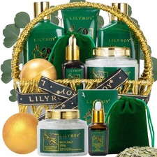 Spa Gift Basket for Mothers Day Gifts - 9 Pieces Premium 9 pieces, Green