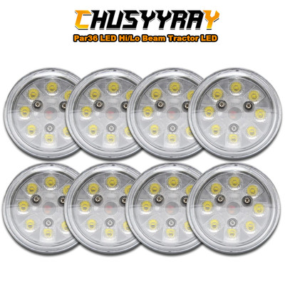 8PCS Round Led Work Lights Hi/Lo Beam For Deere 4650 4630 4230 4040 2520