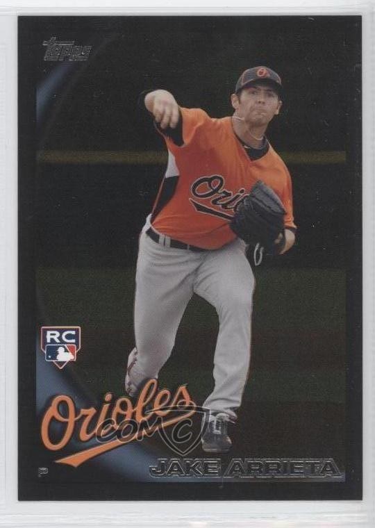 2010 Topps Update Wal-Mart All-Black Jake Arrieta #US-251 Rookie RC 1f0