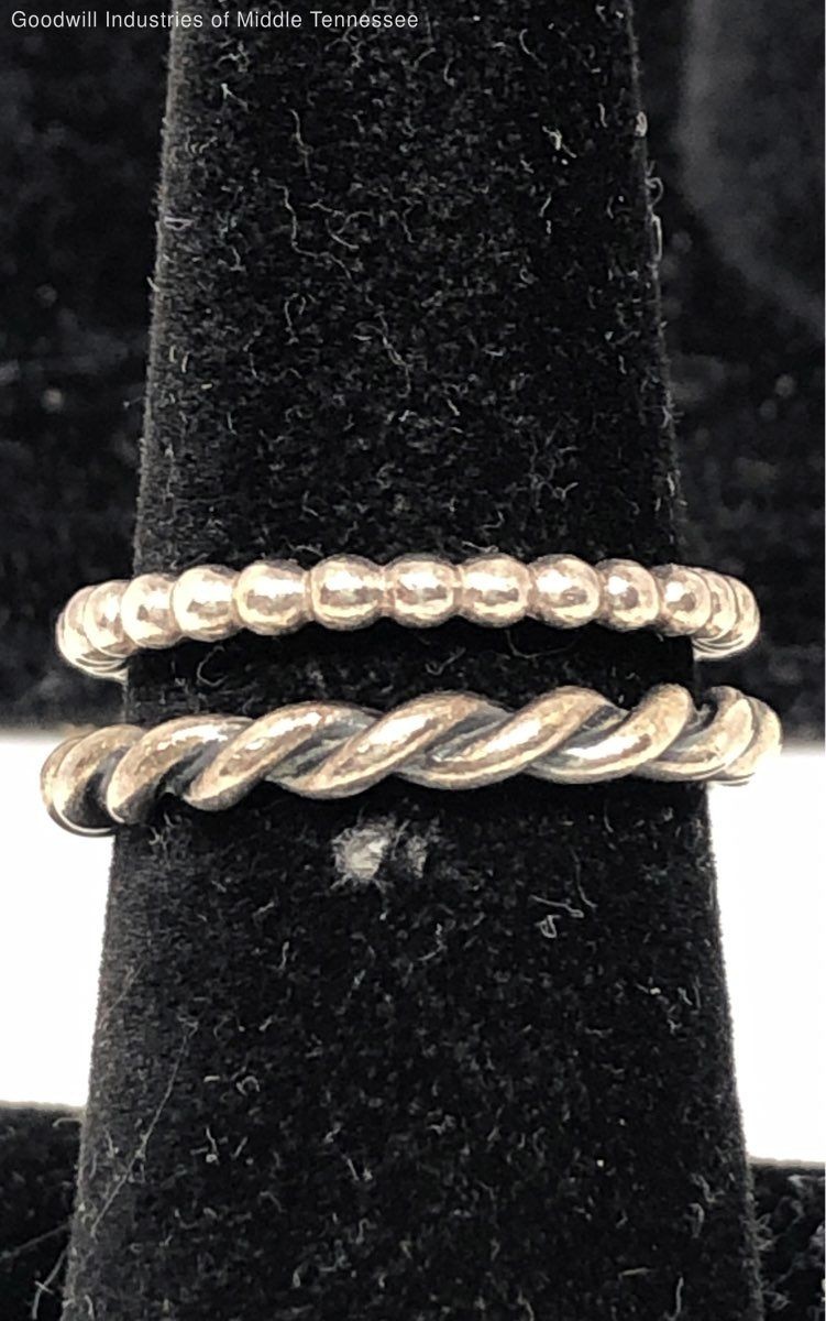 Pandora Sterling Silver Stackable Rings Size 6, 1… - image 2