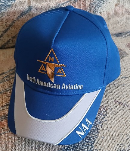 North American Aviation NAA Eagle Motif Logo Trucker Hat, Blue, Unused Cap