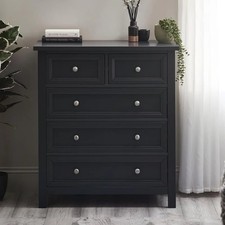 Maine 5 Drawer Chest Anthracite Modern Chest of Drawers Bedroom Storage Unit