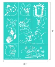 NEW “Merry Mouse” Chalk Couture Chalk Transfer Stencil Size B