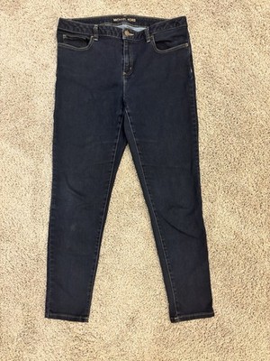 Michael Kors Izzy Skinny Jeans Women s Size 10 Dark Wash Denim Stretch Pre-Owned