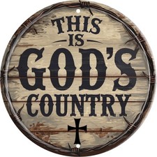 God's Country Welcome for Front Door Tin Metal Signs Home D cor 8x8