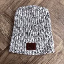 Love Your Melon White Blue Heather Beanie Hat Warm Winter Men  s Womens 273