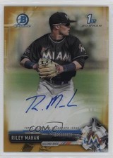 2017 Bowman Draft Chrome Pick Gold Refractor 11/50 Riley Mahan #CDA-RM Auto 13iq