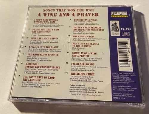A Songs that Won the War, Vol. 5: Wing and a Prayer by Various Artists CD New. - Picture 4 of 5