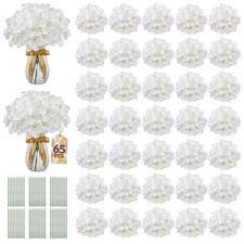 65PCS Hydrangea Artificial Flowers with Stronger Bendable Stems, Premium Silk...