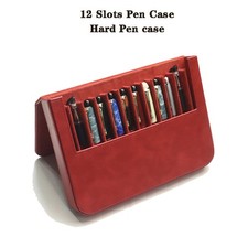 12 Slots Fountain Pen Case Leather Storage Box Organizer Removable Pen Tray