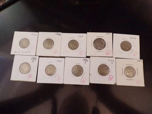 Lot Of 10 Different Buffalo Nickels-Lot 4