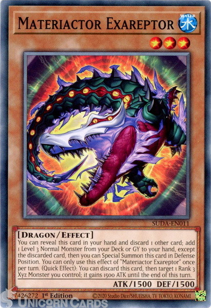 SUDA-EN011 Materiactor Exareptor : Common 1st Edition YuGiOh Card
