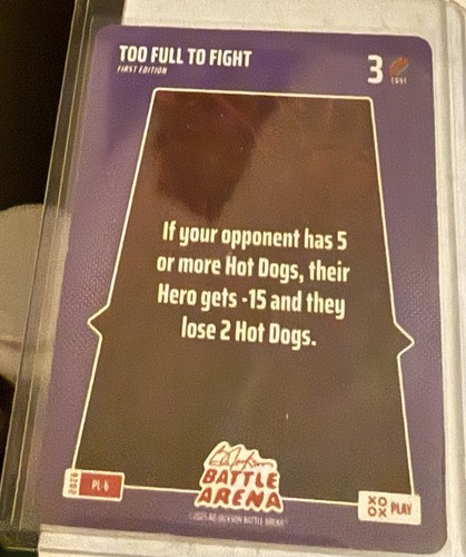 2026 Bo Jackson Battle Arena-Griffey: Play Card SSP TOO FULL TO FIGHT #PL-6