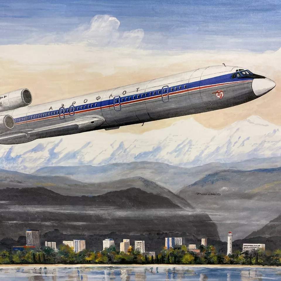 TU 154 Tupolew Modell Bausatz 1:100 Flugzeug Flugzeugmodell Plasticart reifra - Bild 3 von 4