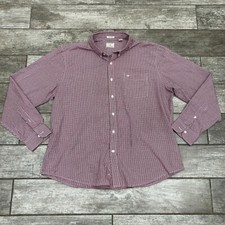 Dockers Mens Maroon Checked Classic Fit Button Down Shirt Size Extra Large XL