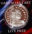 2019 LIBERTY’S LIGHT 1 OZ SILVER ART MEDAL ROUND GARY MARKS HEIDI WASTWEET