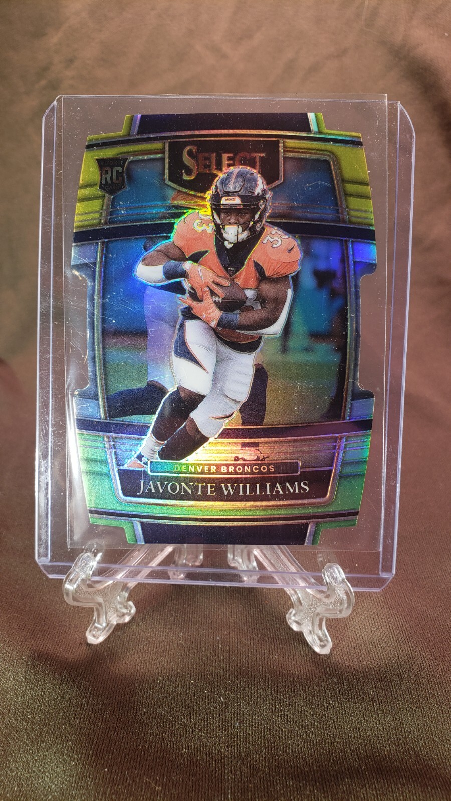 2021 Panini Select Javonte Williams Green Yellow Die Cut Prizm Concourse RC #57