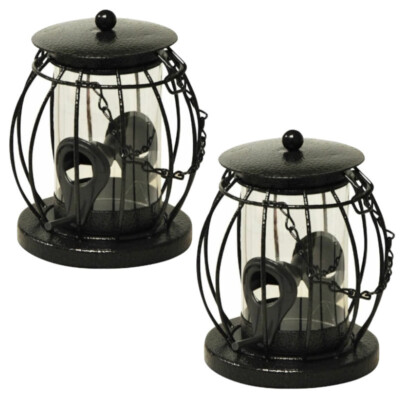 2 X Natures Market Wildvogel Mini Laterne Saatfutterhaus mit Eichhörnchen-Schutz