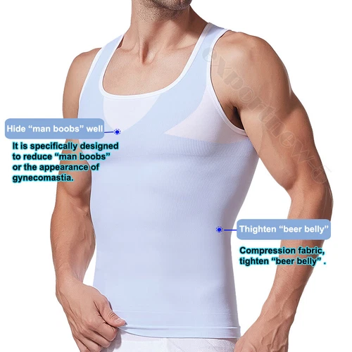 Fajas Colombianas para Hombres Men BODY SHAPER ABDOMEN CONTROL TANK Slim Girdles - Picture 3 of 42