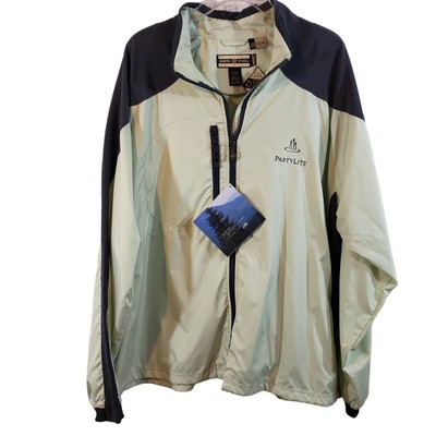 partylite plus size 3x sherbet green windbreaker jacket tech lightweight logo