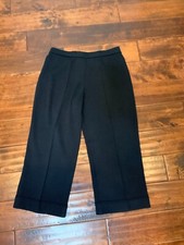 St John Collection Black Knit Wool Cropped Pants NWT 435, Size 6