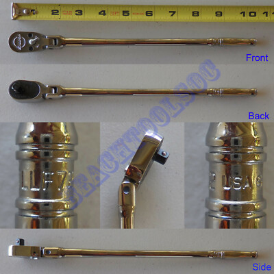 New Snap On 1/4 Flex Sealed Head Ratchet w/ Extra Long Chrome