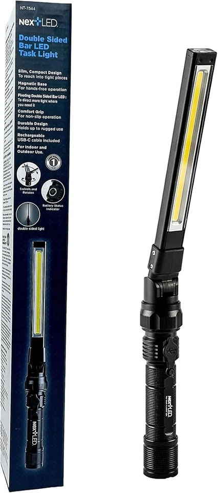 Heavy Duty Double-Sided LED Work Light - 1200 Lumen Rechargeable Mechanics Lamp - Image 3 of 4