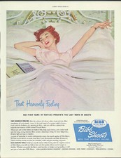 That Heavenly Feeling Bibb Sheets ad 1950 Joe De Mers pin-up art