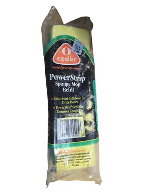 1997 O-Cedar Power Strip Sponge Mop Head Refill Yellow Cellulose New Sealed