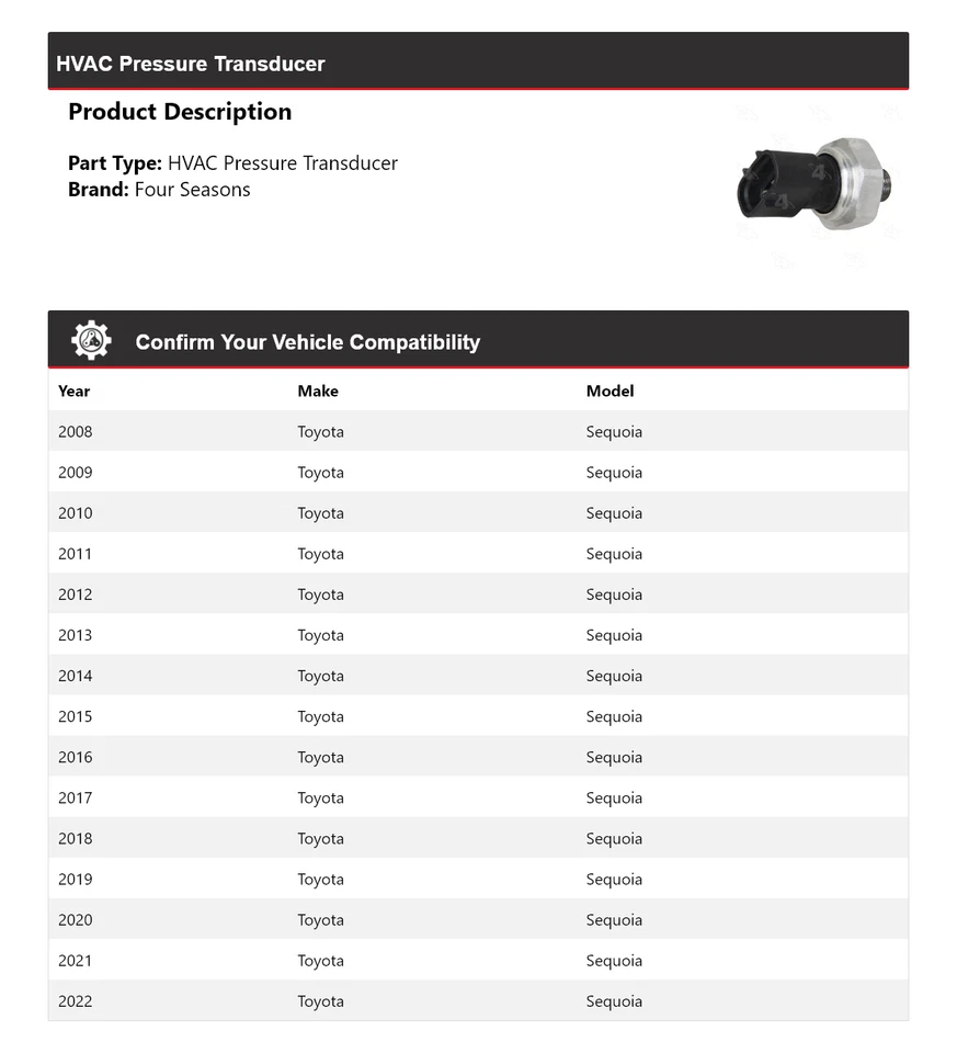 Датчик давления для Toyota Sequoia 2008-2022 годов выпуска 4 сезона 2009 2010 2011 годов выпуска - Изображение 2 из 4